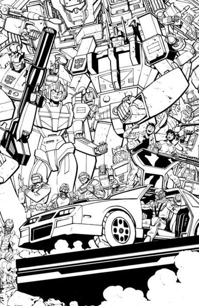 Mask 1 Cover F Tom Reilly Energon Universe Third Anniversary Black & White Connecting Variant - Walt's Comic Shop