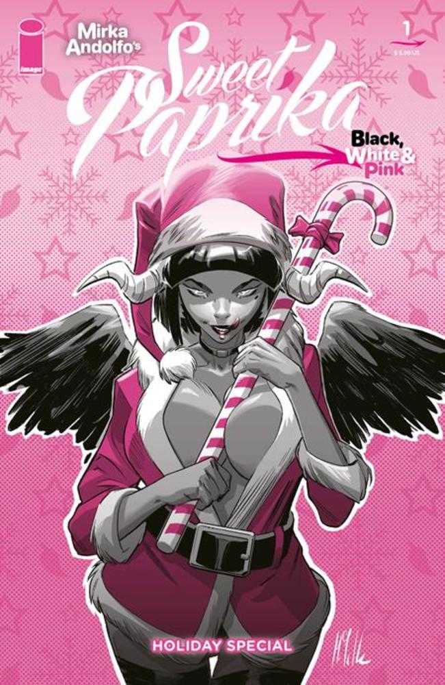 Mirka Andolfos Sweet Paprika Black White & Pink Holiday Special (One Shot) Cover D Marco Failla Variant (Mature) - Walt's Comic Shop