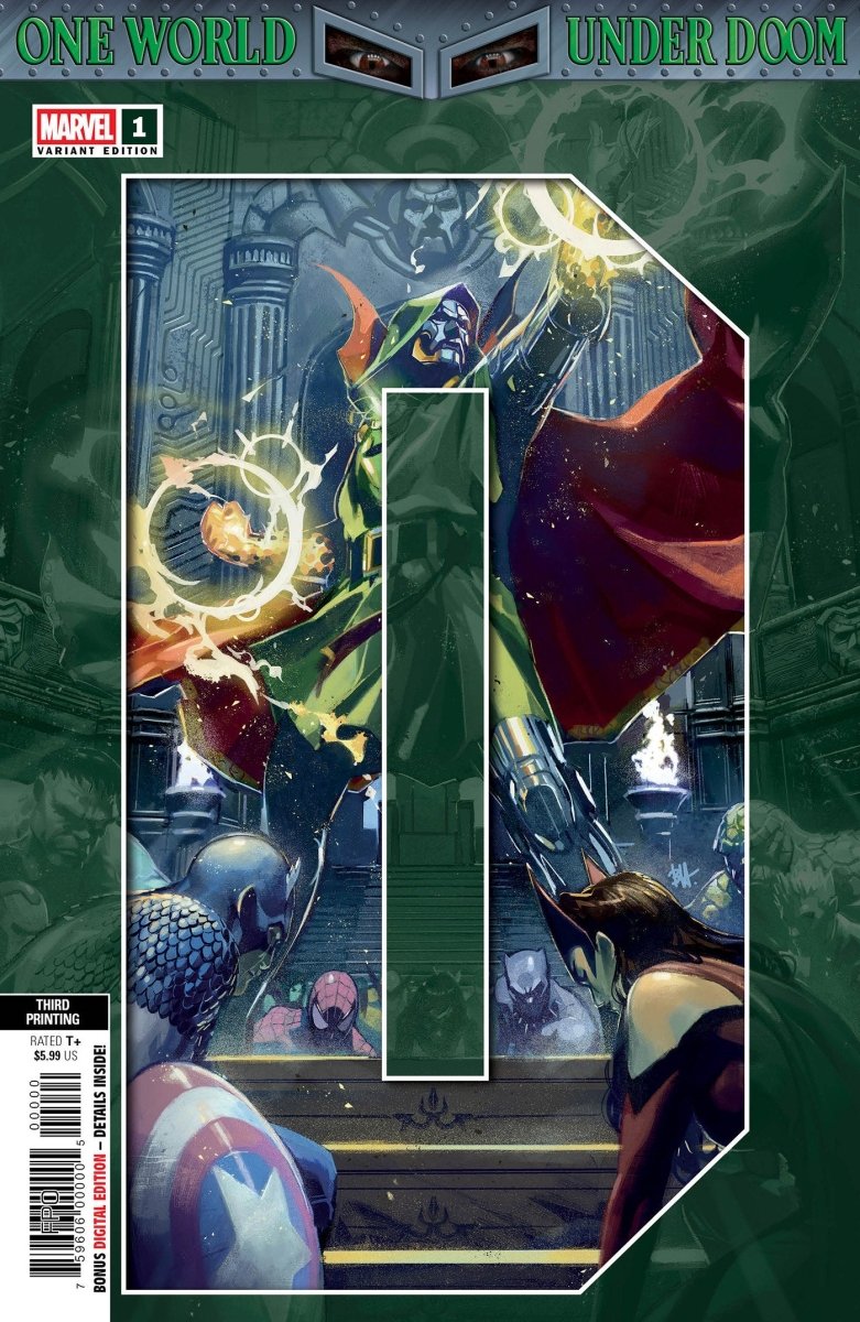 One World Under Doom 1 Ben Harvey 3RD Printing Variant - Walt's Comic Shop
