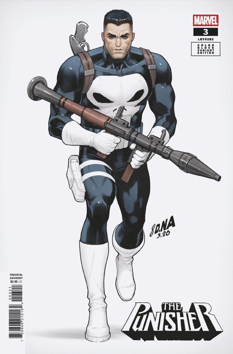 Punisher 3 David Nakayama Color Block White Variant - Walt's Comic Shop