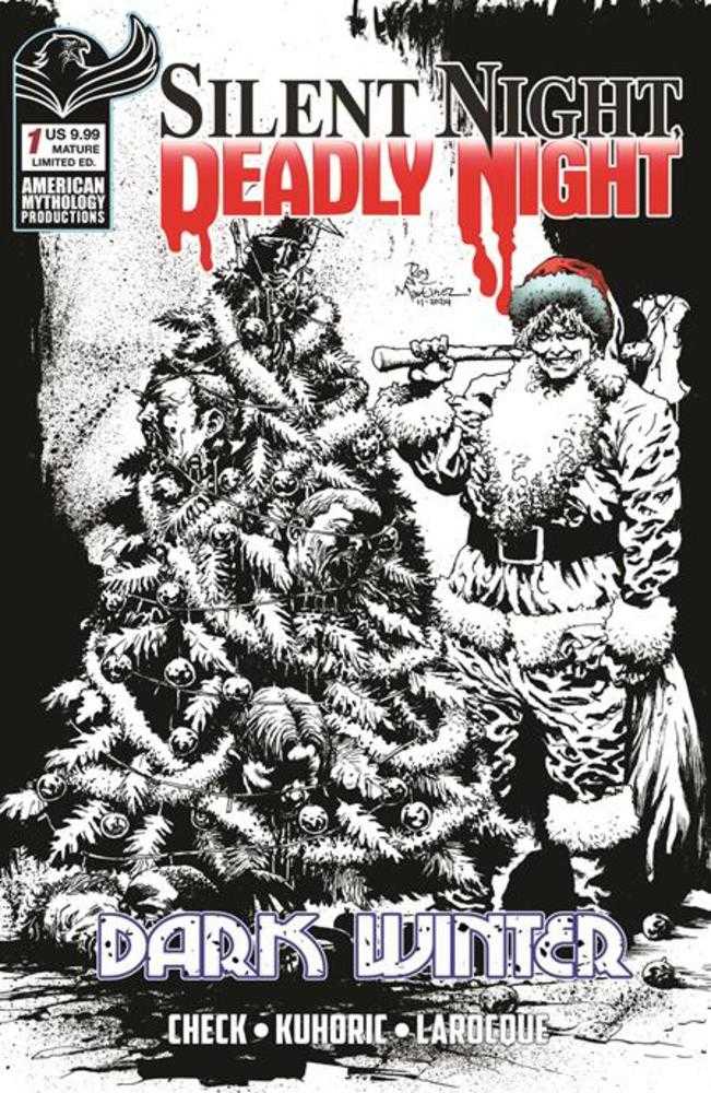 Silent Night Deadly Night Dark Winter 1 (Of 2) Cover F Roy Allan Martinez Black & White Variant Limited To 350 Copies (Mature) - Walt's Comic Shop