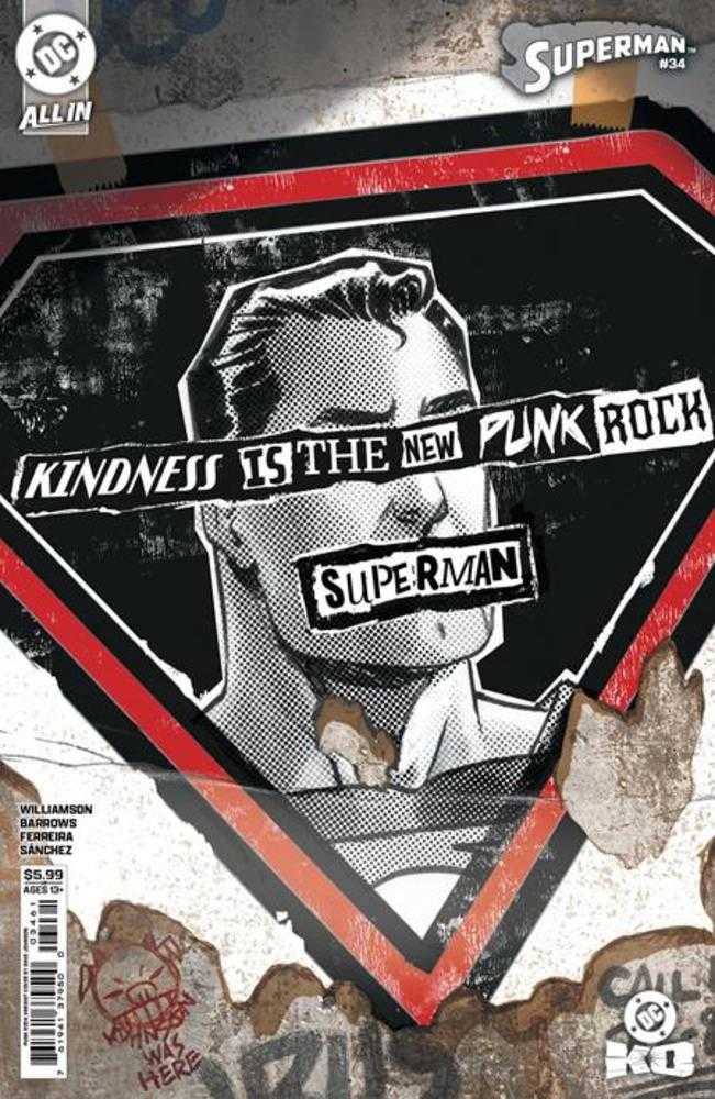 Superman 34 Cover F Dave Johnson Punk Rock Card Stock Variant (DC K.O.) - Walt's Comic Shop