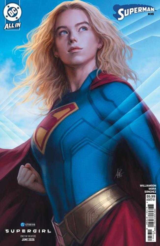 Superman 39 Cover E Stanley Artgerm Lau Supergirl Movie Card Stock Variant (The Reign Of The Superboys) - Walt's Comic Shop