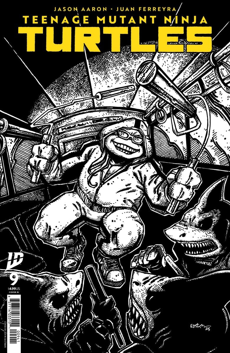 Teenage Mutant Ninja Turtles 2024 9 Eastman Black & White 1:10 Ratio Variant - Walt's Comic Shop