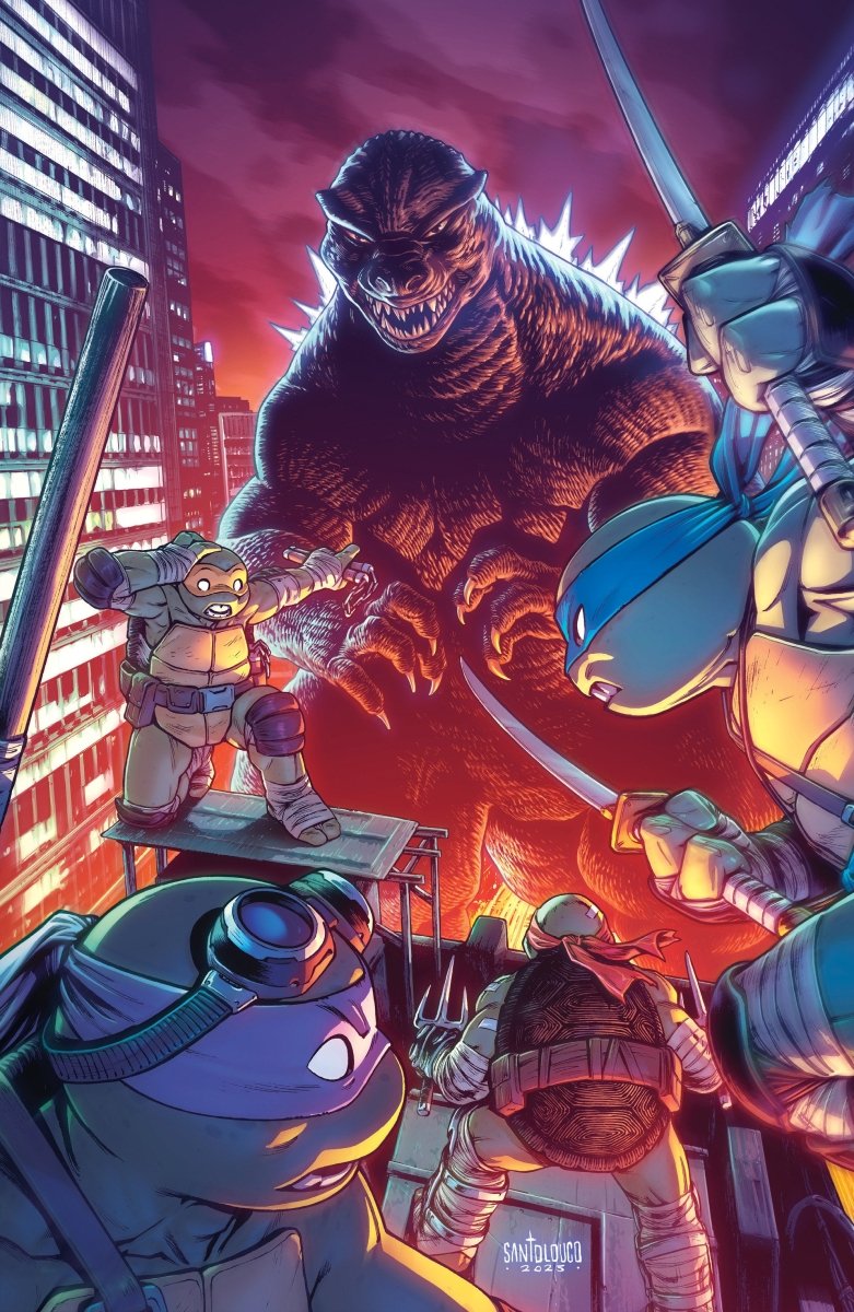 Teenage Mutant Ninja Turtles X Godzilla 2 1:25 Ratio Variant Ri (25) (Santolouco Full Art) - Walt's Comic Shop