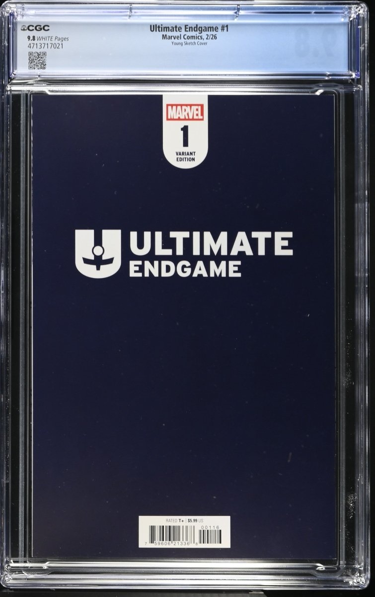 Ultimate Endgame 1 1:100 Skottie Young Black & White Virgin Variant CGC 9.8 - Walt's Comic Shop