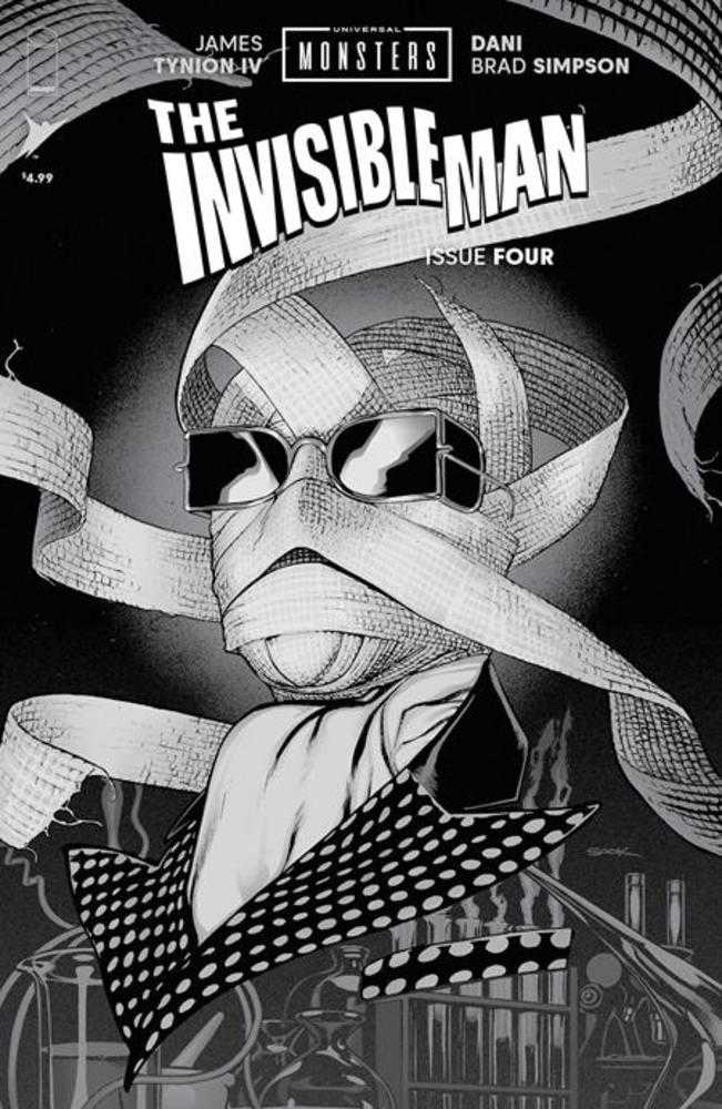 Universal Monsters The Invisible Man 4 (Of 4) Cover D Ryan Sook Black & White Horror 1:25 Ratio Variant - Walt's Comic Shop