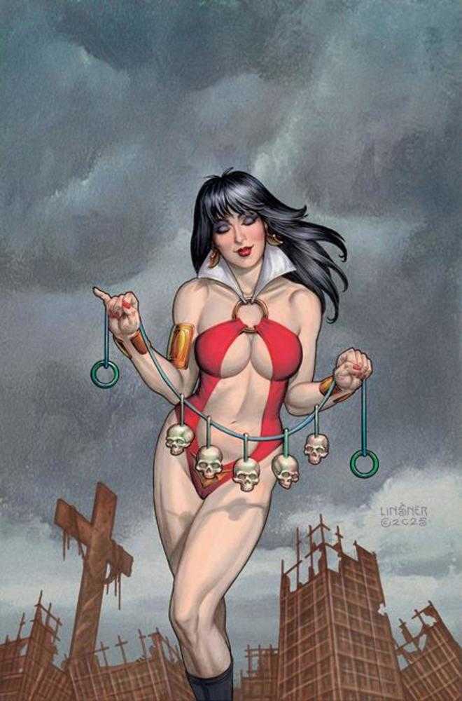 Vampirella Armageddon 9 Cover G Joseph Michael Linsner Full Art 1:10 Ratio Variant - Walt's Comic Shop