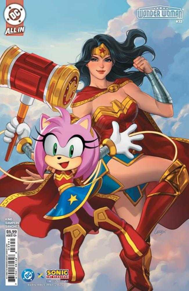 Wonder Woman 33 Cover E Lesley Leirix Li DC X Sonic Card Stock Variant - Walt's Comic Shop