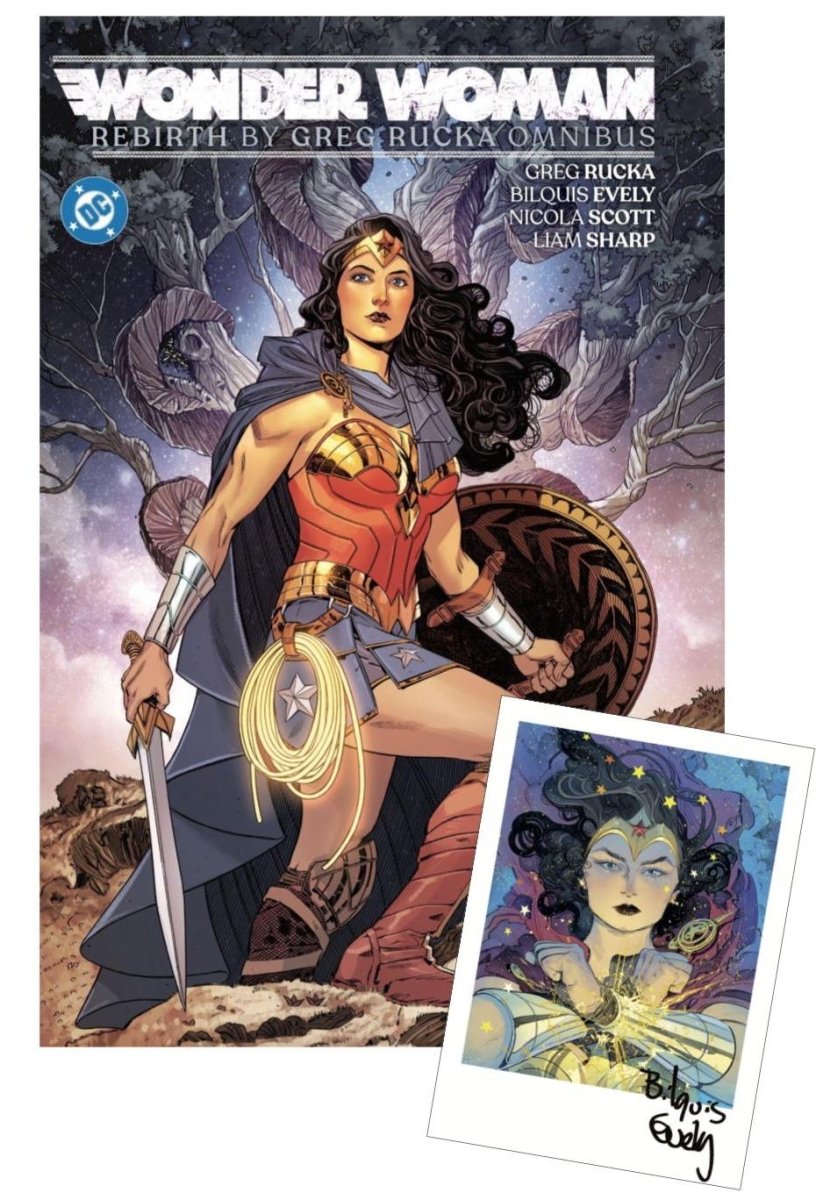 Wonder Woman: Rebirth by Greg Rucka Omnibus Walt's Comic Shop Exclusive Cover by Bilquis Evely HC INCL SIGNED PLATE!! *PRE - ORDER* - Walt's Comic Shop