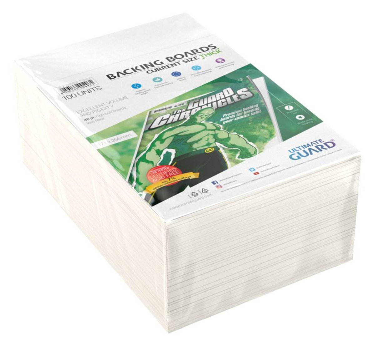 Ultimate Guard Comic Backing Boards Thick Current Size (100) - Walt's Comic Shop