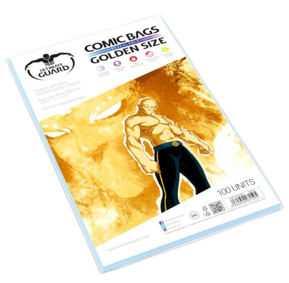 Ultimate Guard Comic Bags Resealable Golden Size (100) - Walt's Comic Shop