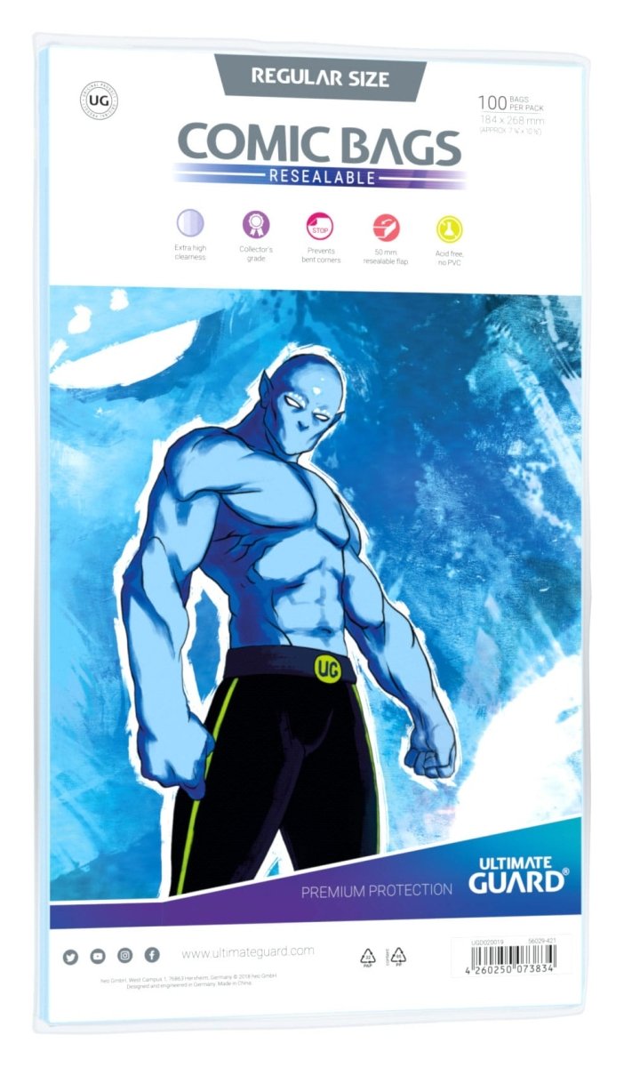 Ultimate Guard Comic Bags Resealable Regular Size (100) - Walt's Comic Shop
