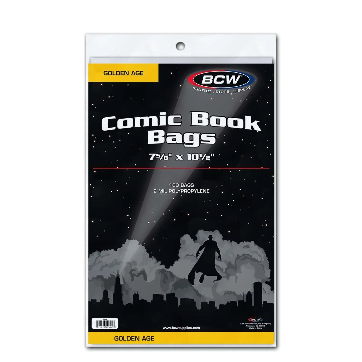 BCW Golden Comic Bags (Pack Of 100)
