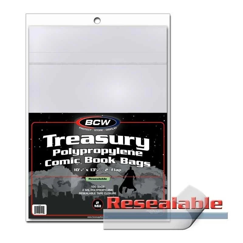 BCW Resealable Treasury Bags (Pack Of 100) — Perfect Size for bagging Omnis!
