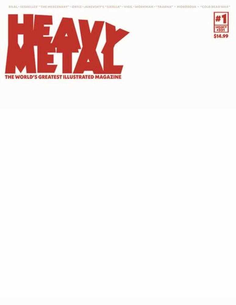 Heavy Metal Magazine #1 Cover F Blank Sketch Variant (Mature) *one copy per customer*