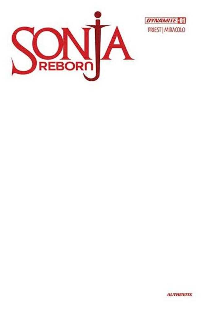 Sonja Reborn #1 Cover J Blank Authentix Variant