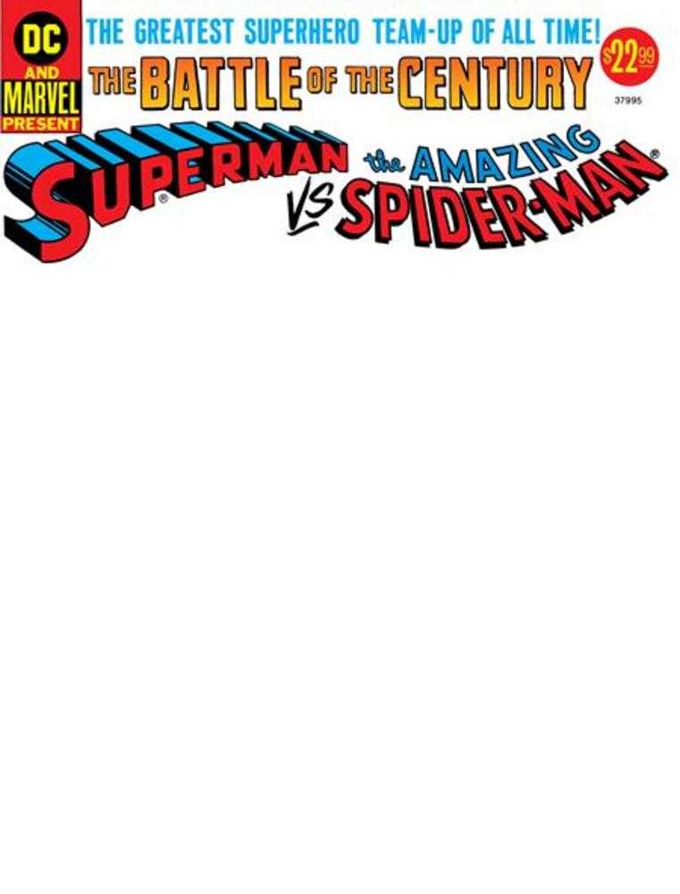 50 Th Anniversary Treasury Edition Superman vs The Amazing Spider-Man #1 Facsimile Edition Cover D Blank Variant *Oversize Format*