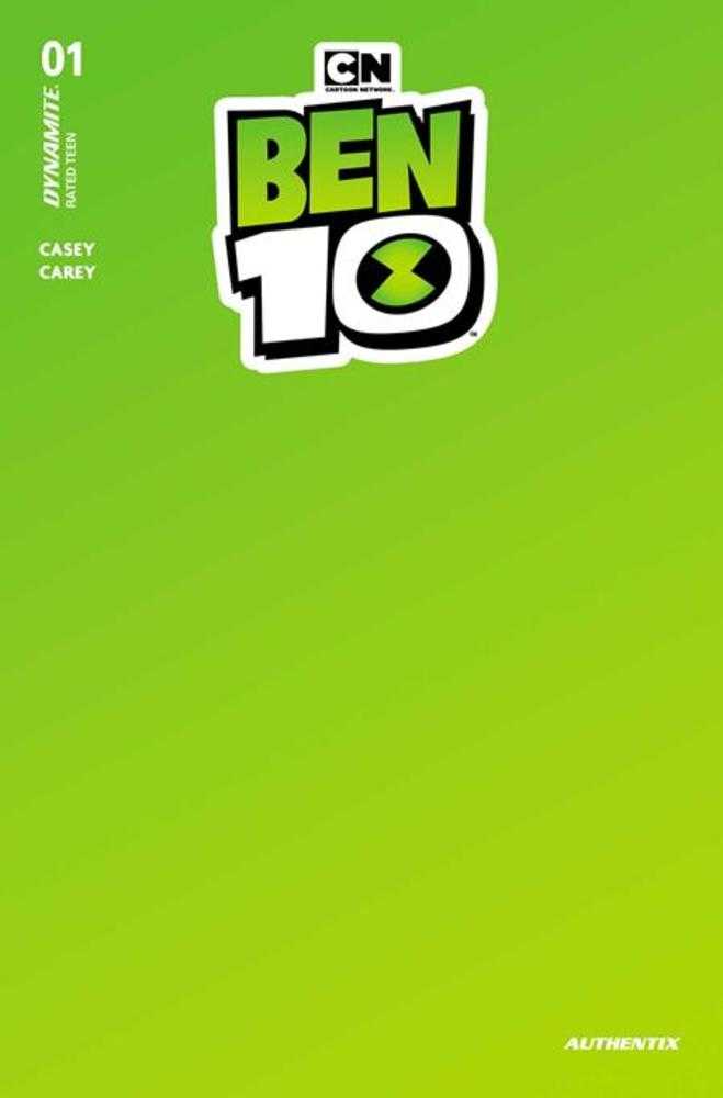 Ben 10 #1 Cover R Green Blank Authentix Variant *one per customer*