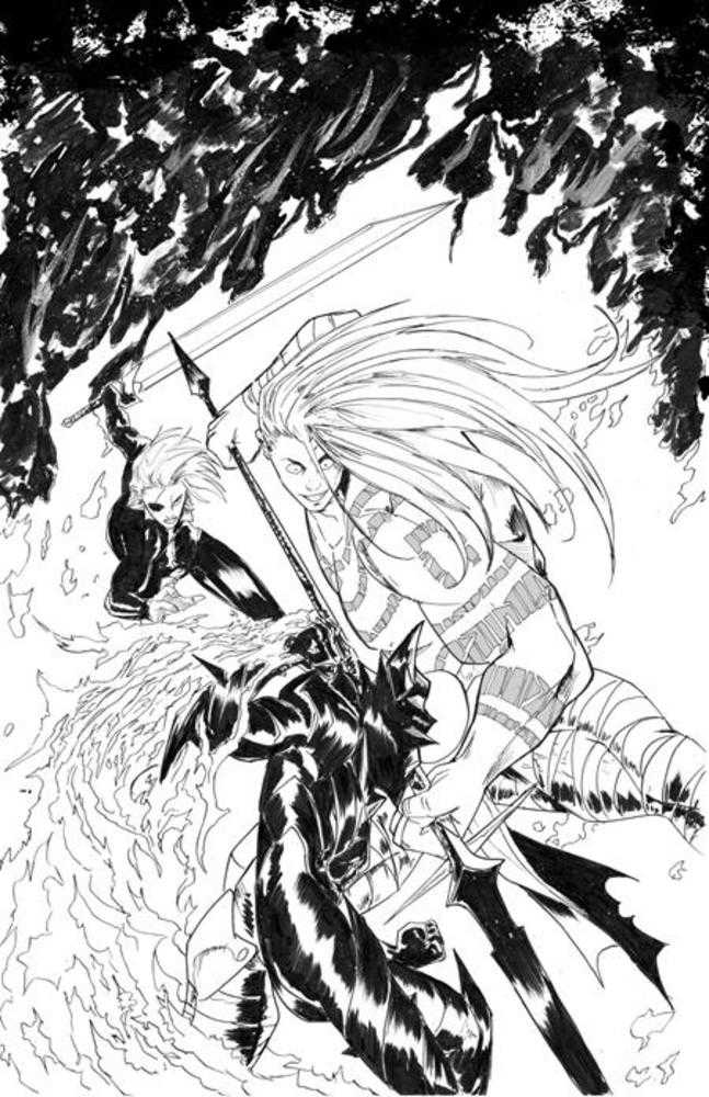 Fireborn #4 Cover C Patrick Mulholland Black & White Full Art 1:25 Ratio Variant