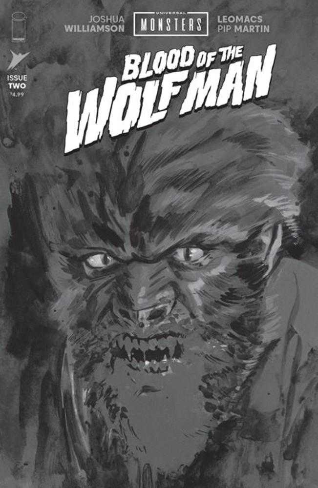 Universal Monsters Blood Of The Wolf Man #2 (Of 4) Cover D Jacob Phillips Black & White Classic Horror 1:25 Ratio Variant
