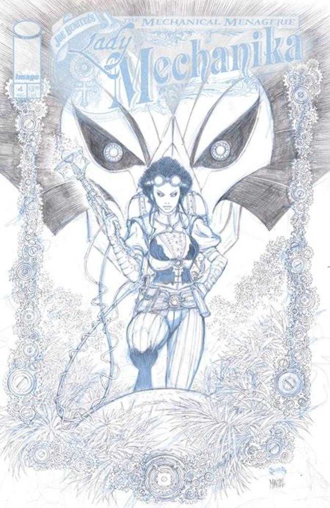 Lady Mechanika The Mechanical Menagerie #4 (Of 4) Cover C Joe Benitez & Martin Montiel Black & White 1:10 Ratio Variant