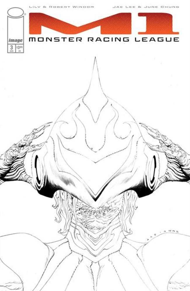 M1 Monster Racing League #3 Cover C Jae Lee Black & White 1:25 Ratio Variant