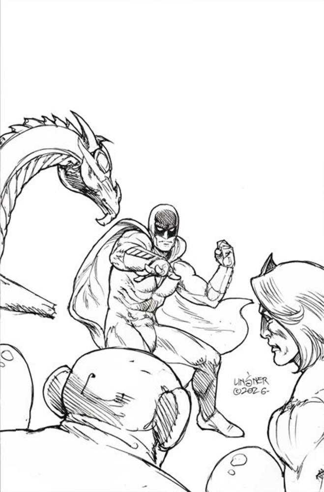 Space Ghost vs The Herculoids #1 Cover P Joseph Michael Linsner Line Art Full Art 1:7 Ratio Variant