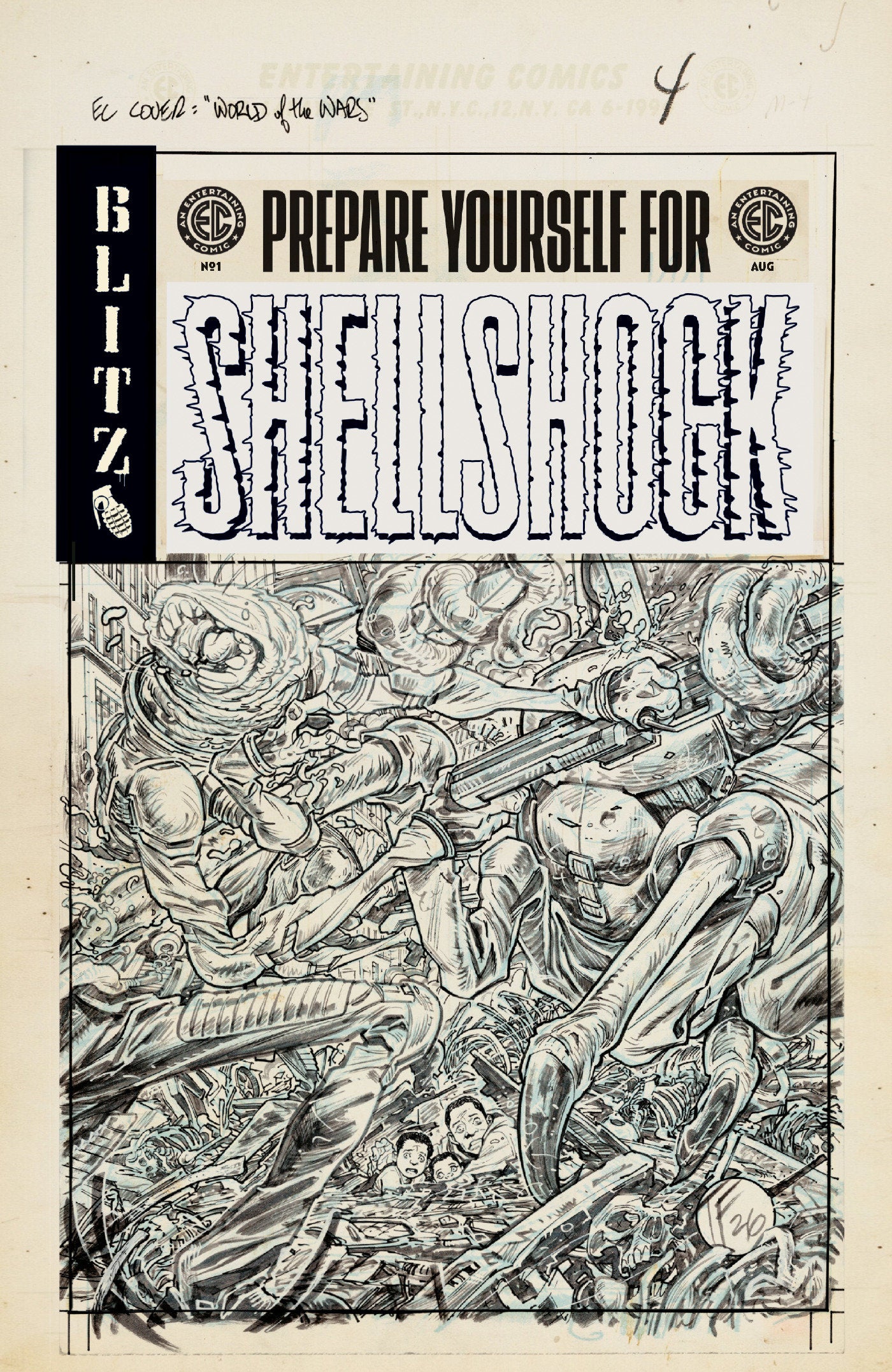 EC Shellshock #1 Cover F Tom Fowler Black & White Artist Edition 1:20 Ratio Variant