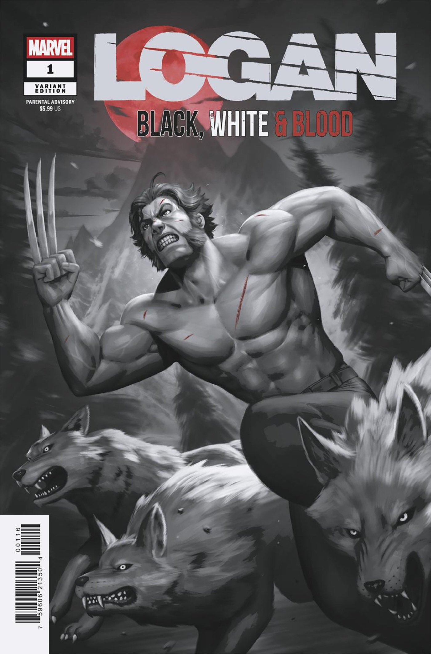 Logan: Black, White & Blood #1 Woo Chul Lee 1:25 Ratio Variant