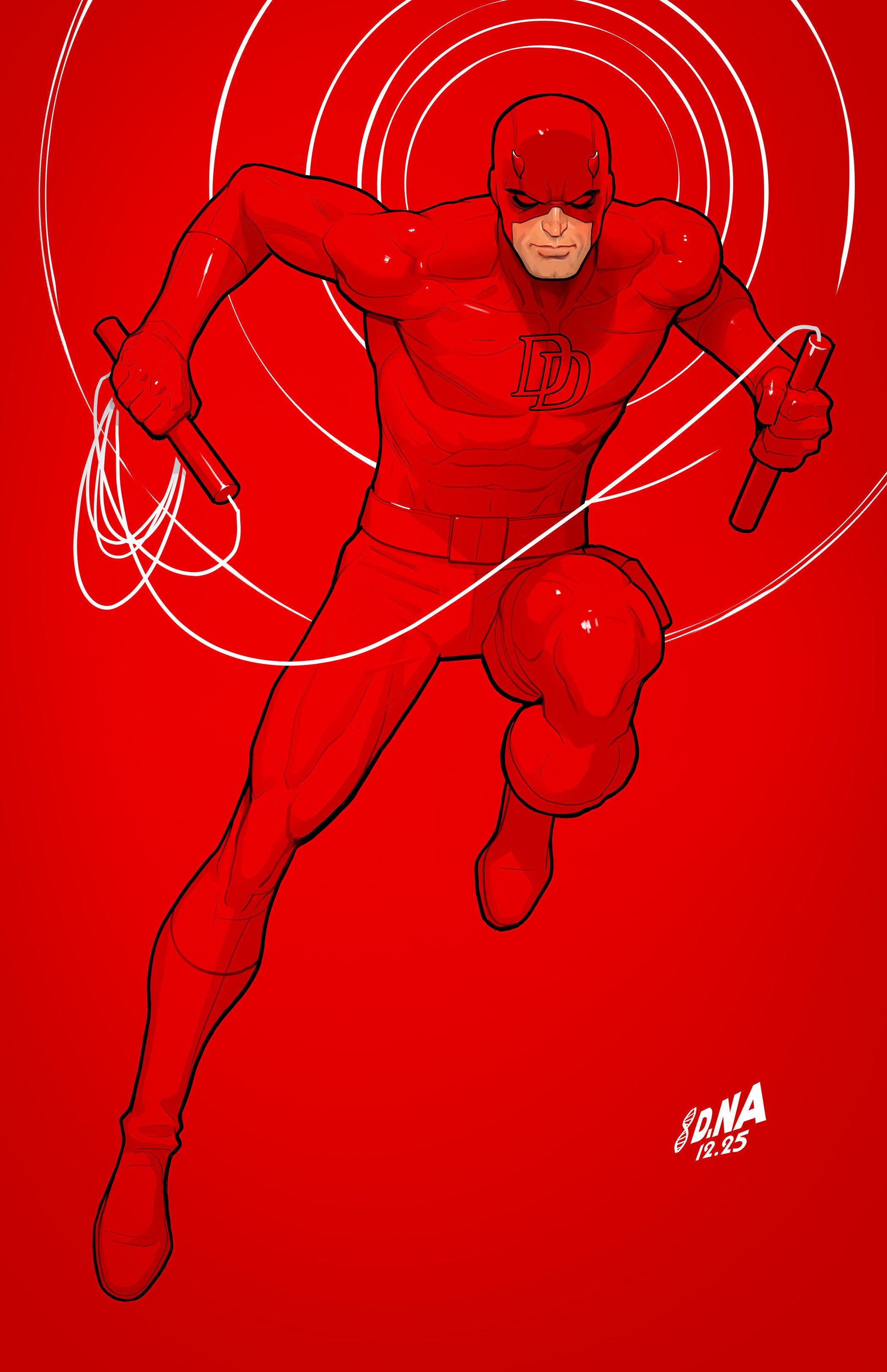 Daredevil/Punisher: The Devil's Trigger #4 David Nakayama Color Block Red Full Art 1:50 Ratio Variant