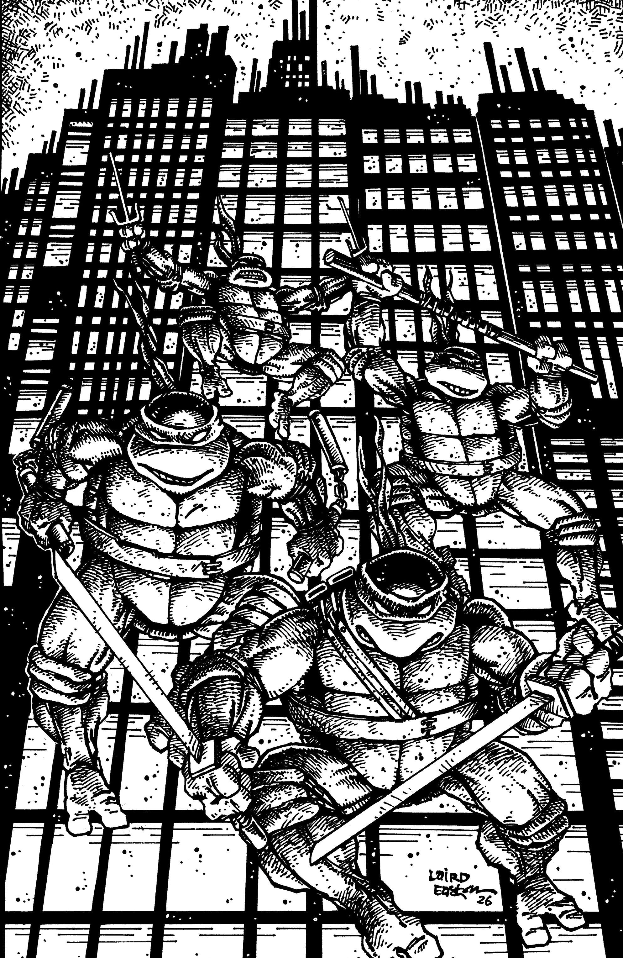 Teenage Mutant Ninja Turtles #20: 300th Issue Special 1:25 Ratio Variant (Eastman & Laird Full Art Black & White)