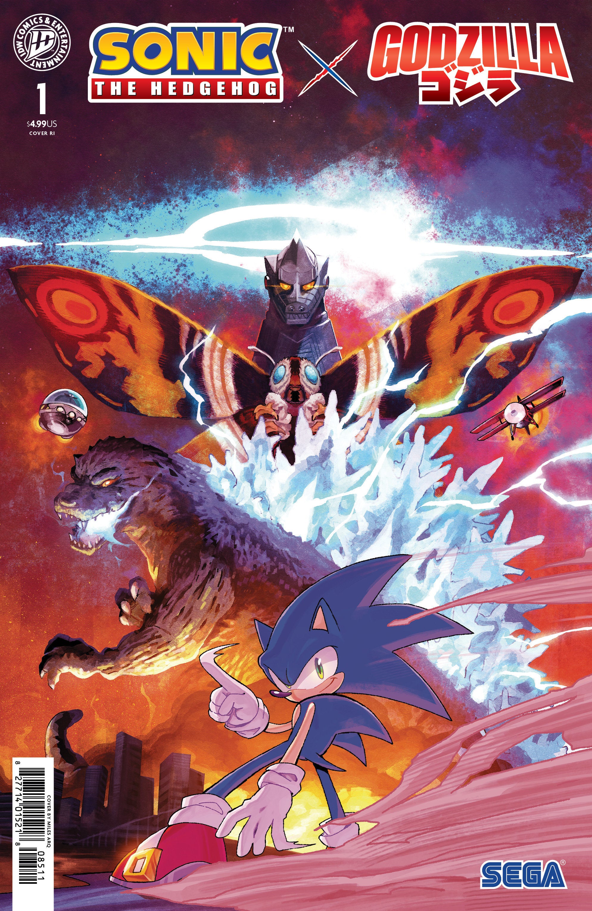 Sonic The Hedgehog X Godzilla #1 1:50 Ratio Variant (Arq)