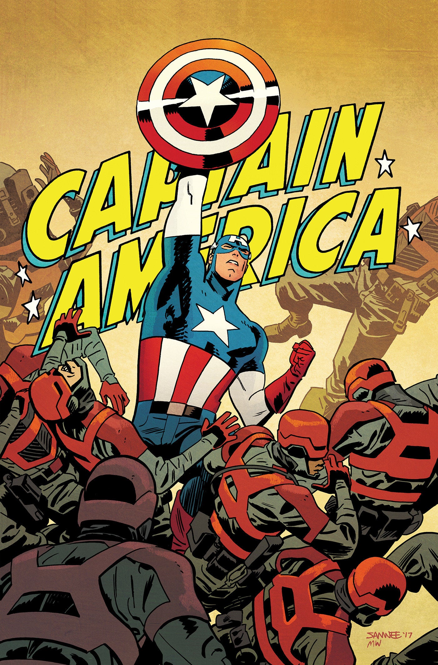Black Widow & Captain America By Waid & Samnee Omnibus Chris Samnee Captain America Cover HC [DM Only] *PRE-ORDER*