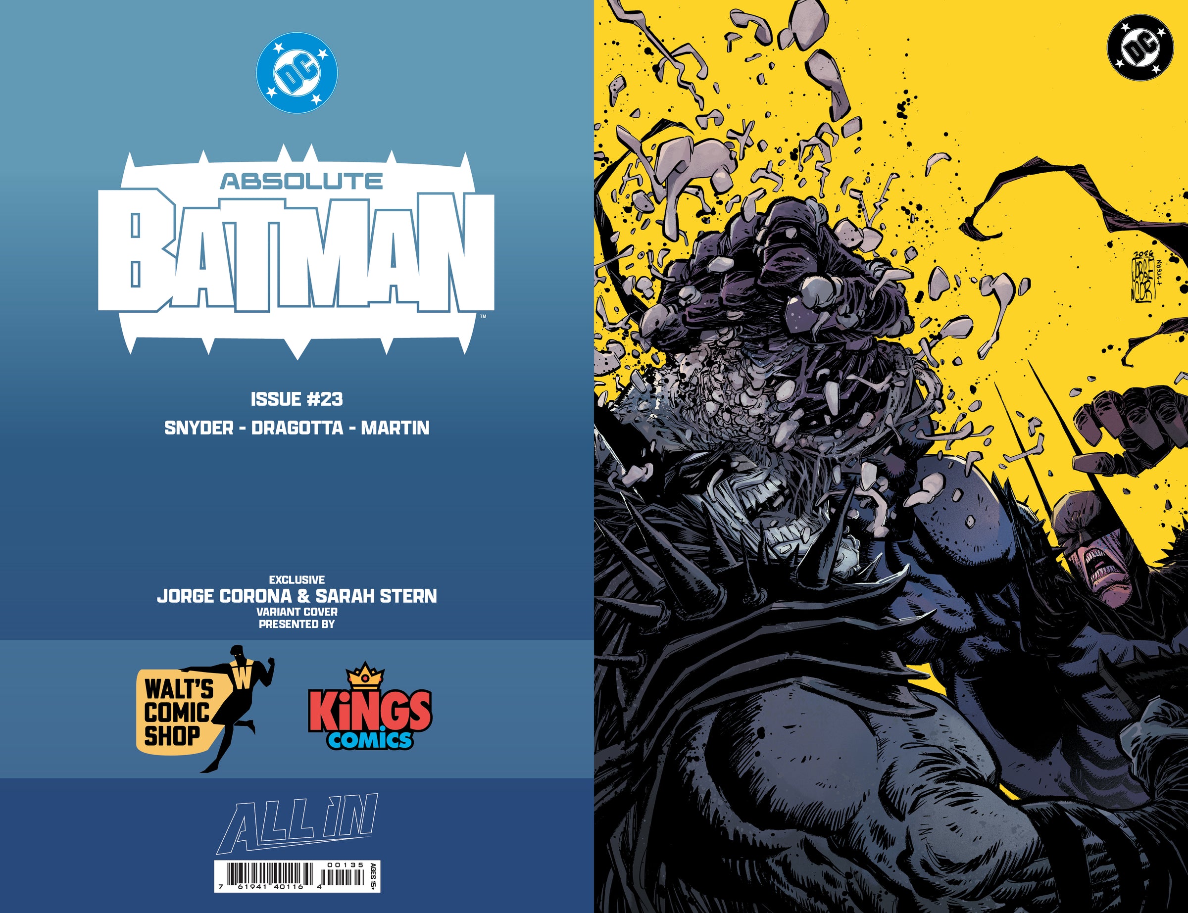 Absolute Batman #23 Walt's Comic Shop & Kings Comics Exclusive Jorge Corona Virgin Foil Cover *PRE-ORDER*