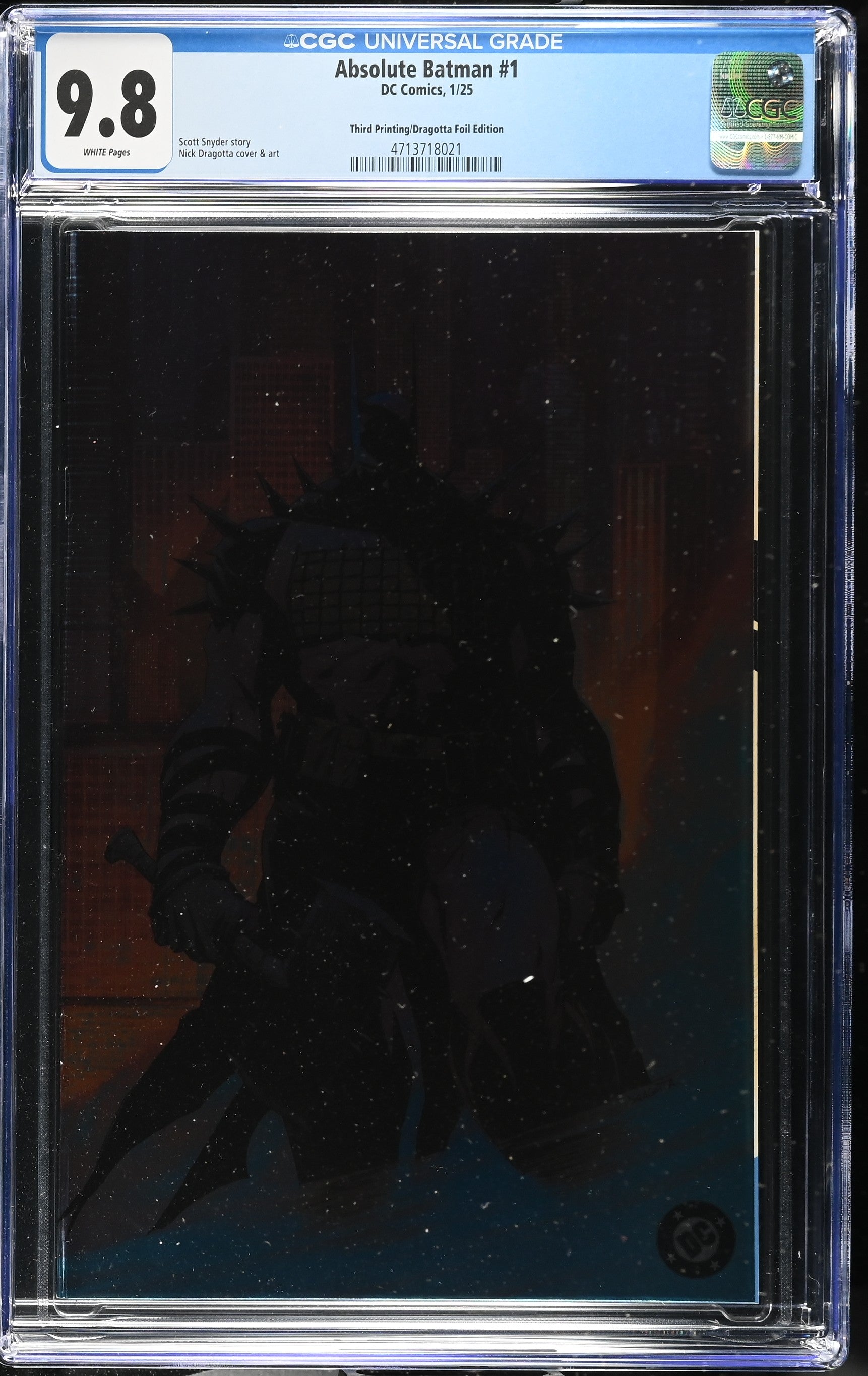 Absolute Batman #1 3rd Printing Nick Dragotta Foil Virgin Variant CGC 9.8