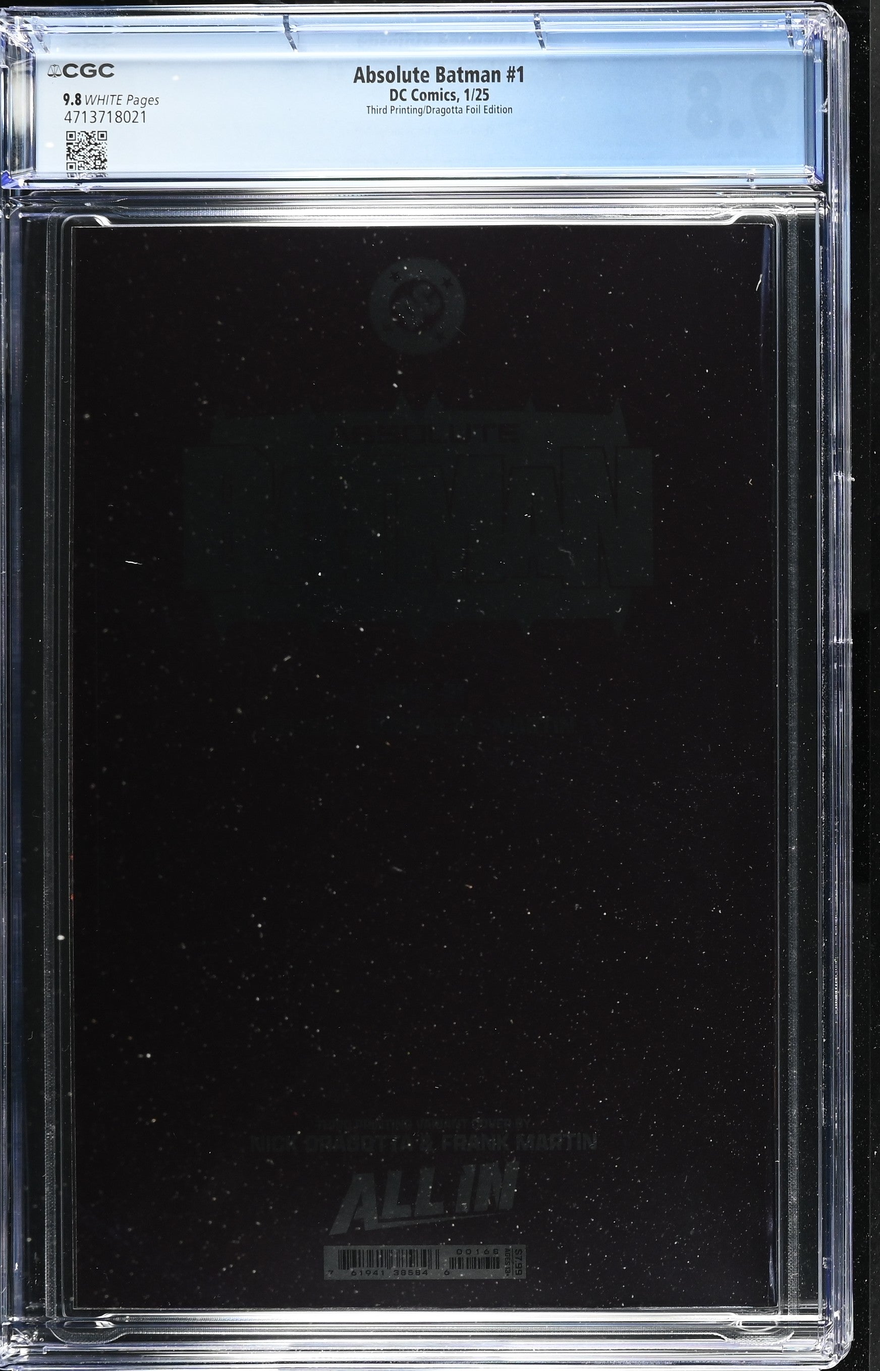 Absolute Batman #1 3rd Printing Nick Dragotta Foil Virgin Variant CGC 9.8
