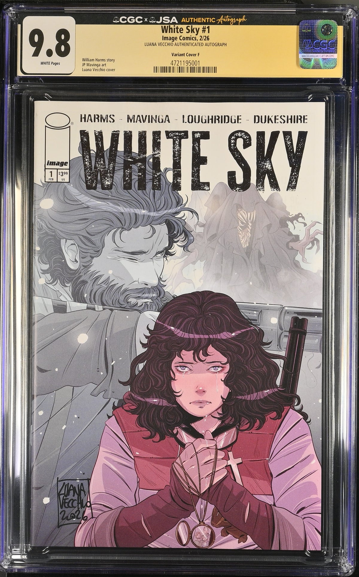 White Sky #1 Cover F Signed by Luana Vecchio (JSA) CGC 9.8