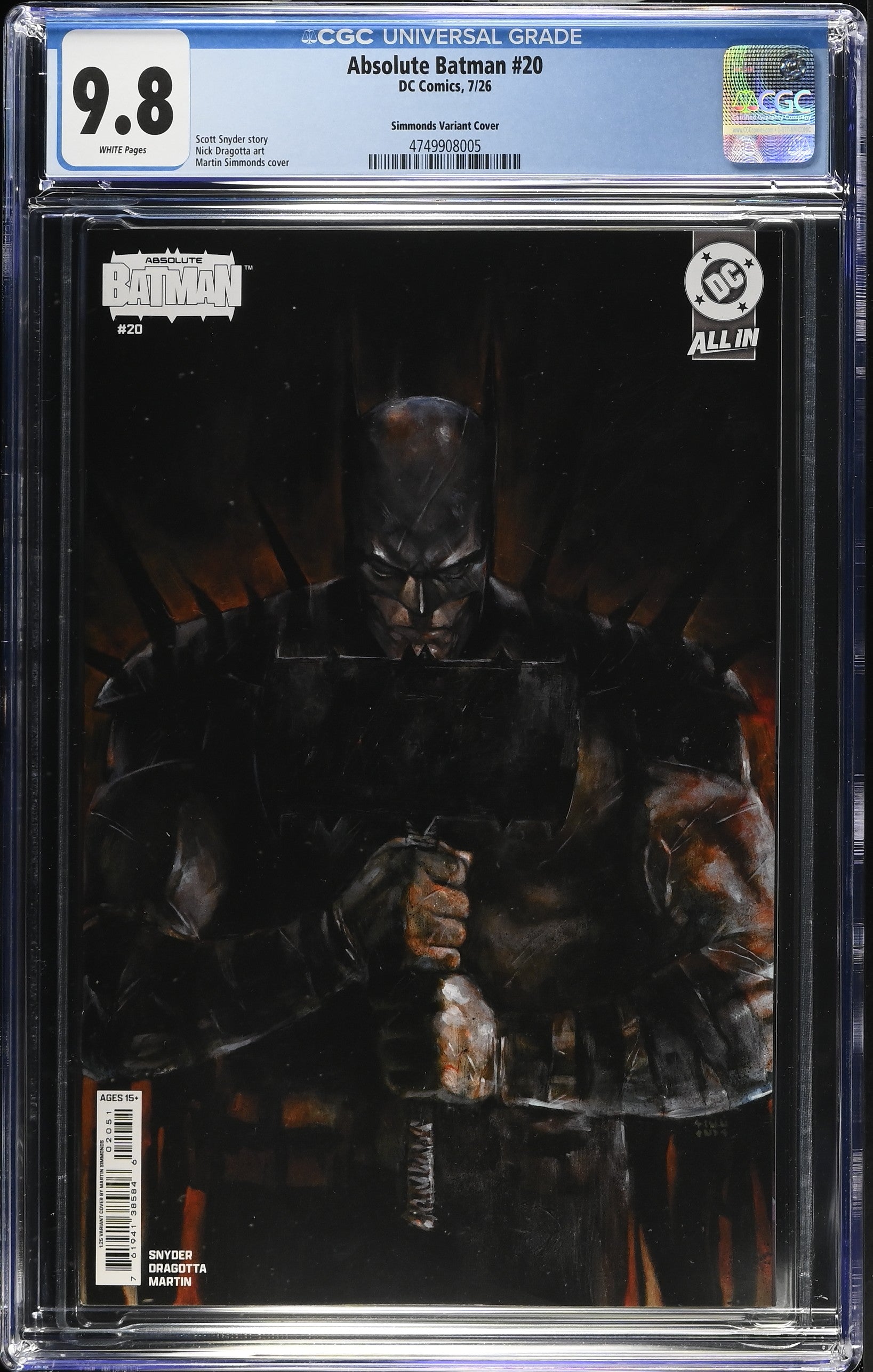 Absolute Batman #20 Cover E 1:25 Martin Simmonds Variant CGC 9.8