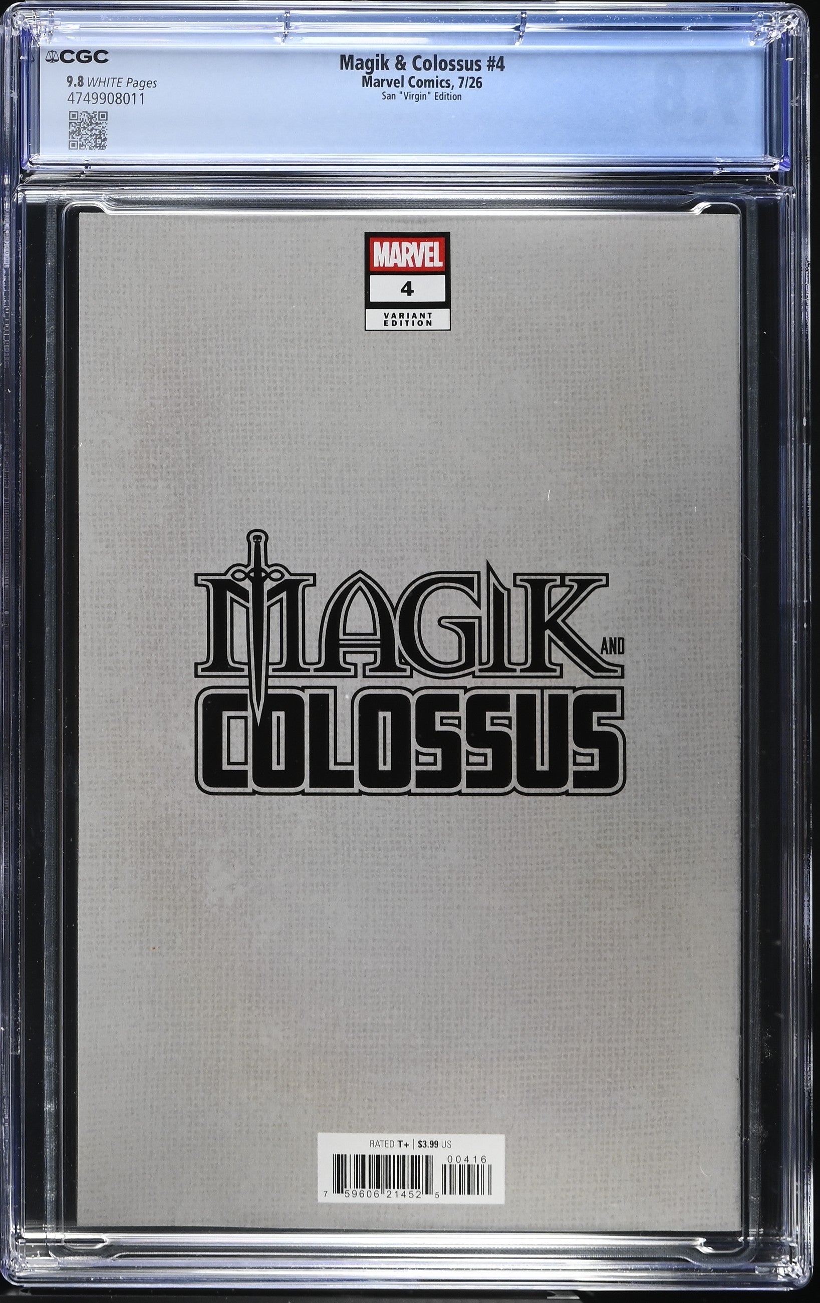 Magik and Colossus #4 1:50 Nogi San Virgin Variant CGC 9.8