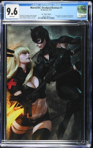 Marvel / DC: Deadpool / Batman #1 1:100 Stanley 'Artgerm' Lau Virgin Variant CGC 9.6