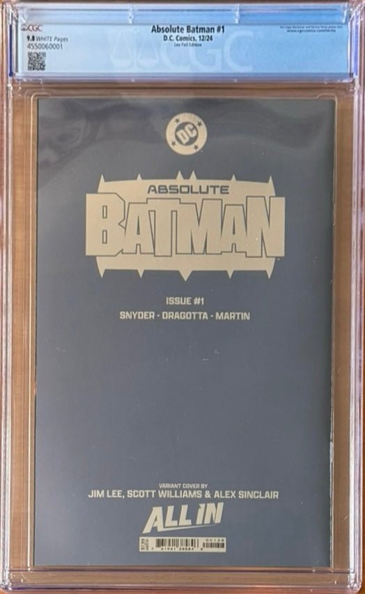 Absolute Batman #1 Jim Lee Foil Variant CGC 9.8 - Walt's Comic Shop