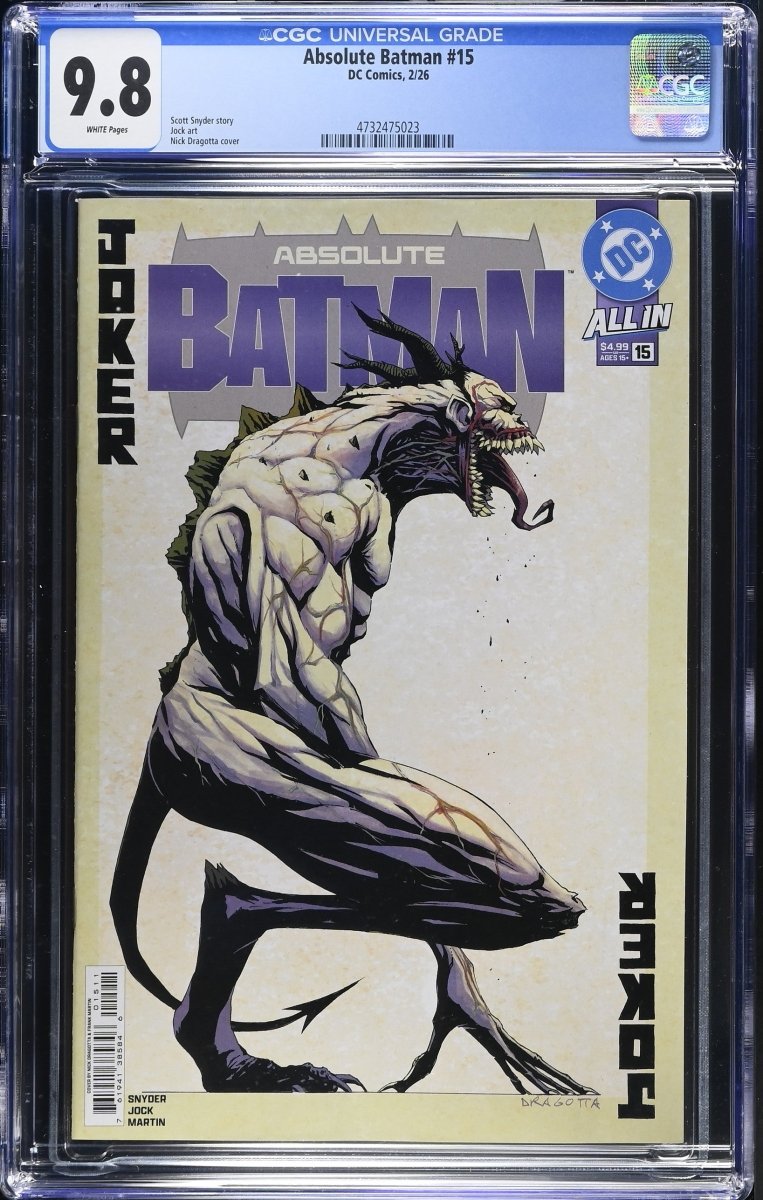 Absolute Batman 15 Cover A Nick Dragotta CGC 9.8 - Walt's Comic Shop