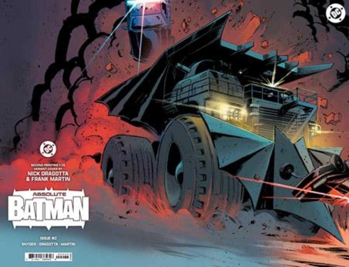 Absolute Batman #2 2nd Print Cover D 1 in 25 Nick Dragotta Batmobile Wraparound Card Stock Variant - Walt's Comic Shop