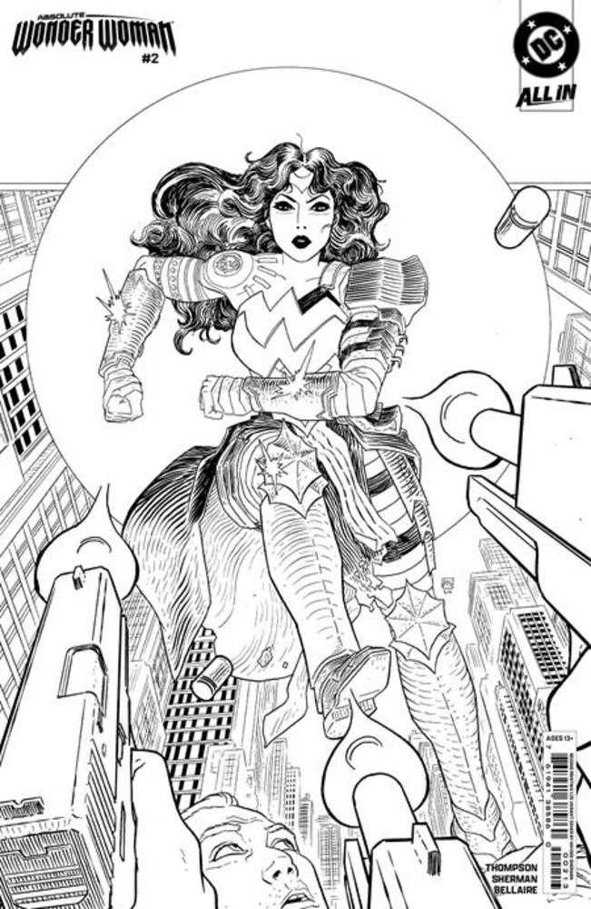 Absolute Wonder Woman #2 2nd Print Cover D 1 in 25 Hayden Sherman Inks Card Stock Variant - Walt's Comic Shop