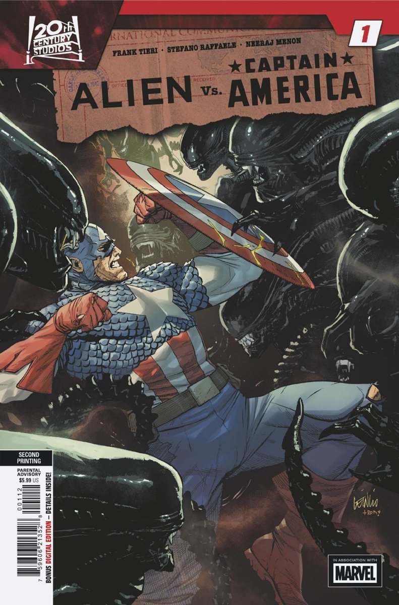 Alien vs. Captain America 1 Leinil Francis Yu 2 Nd Printing Variant - Walt's Comic Shop