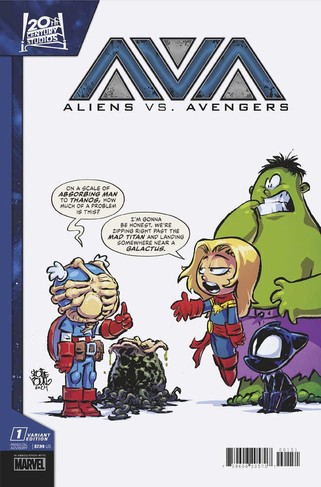 Aliens vs Avengers #1 Skottie Young Variant - Walt's Comic Shop