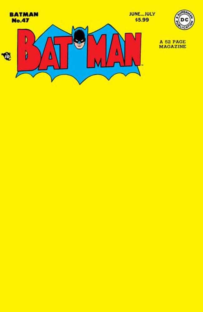 Batman 47 Facsimile Edition Cover C Blank Card Stock Variant - Walt's Comic Shop