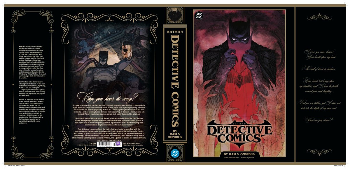 Batman: Detective Comics by Ram V Omnibus Walt's Comic Shop Exclusive Cover incl Signed Plate HC *PRE-ORDER* - Walt's Comic Shop