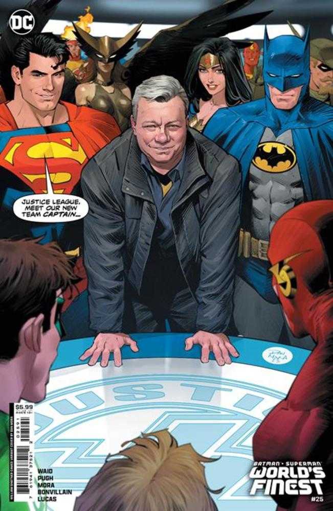 Batman Superman Worlds Finest #25 Cover G Dan Mora William Shatner Cameo Card Stock Variant - Walt's Comic Shop